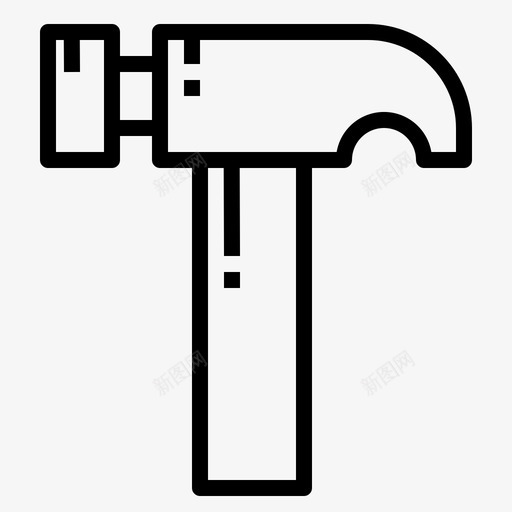 锤子建筑设备图标svg_新图网 https://ixintu.com 五金 修理 工具 建筑 建筑b 设备 锤子
