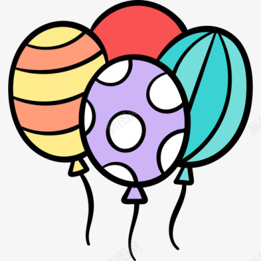 气球生日67彩色图标图标