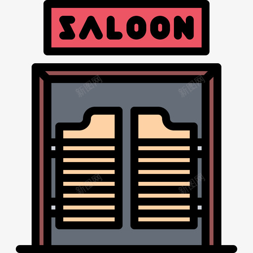 Saloonwildwest26彩色图标svg_新图网 https://ixintu.com Saloon wildwest26 彩色