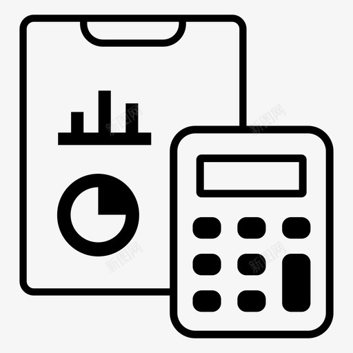 会计账户余额记账图标svg_新图网 https://ixintu.com 会计 计算器 记账 财务 账户余额