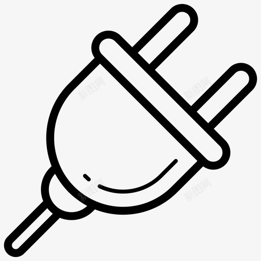 插头电能插座电力设施图标svg_新图网 https://ixintu.com 开关 插件 插头 搜索引擎优化和网络线路图标 电力设施 电能插座