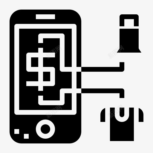 网上支付网上商店购物图标svg_新图网 https://ixintu.com 网上商店 网上支付 购物 银行业坚实的图标