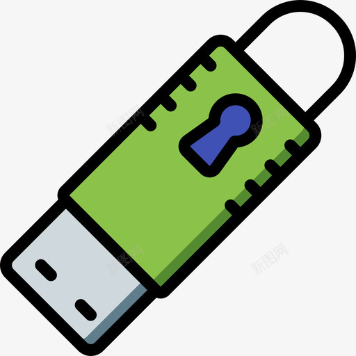 Usb数据保护14线性彩色图标svg_新图网 https://ixintu.com Usb 数据保护14 线性彩色
