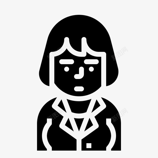 商人化身角色图标svg_新图网 https://ixintu.com 化身 商人 女性职业黑色 职业 角色