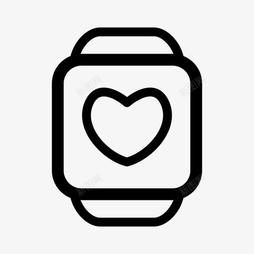 智能手表苹果健康图标svg_新图网 https://ixintu.com 健康 健身 心脏 智能手表 苹果