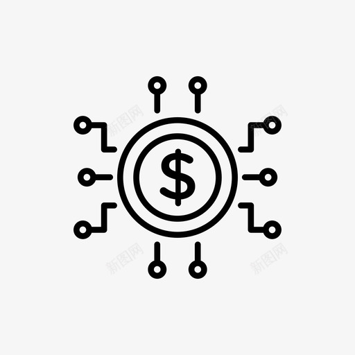 网络银行美元图标svg_新图网 https://ixintu.com 网络 美元 货币 金融 银行