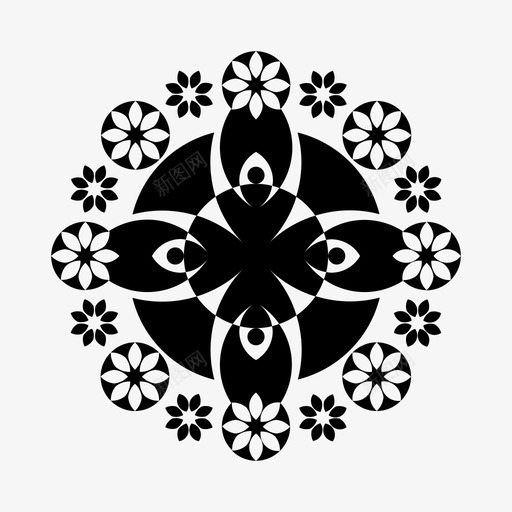 图案装饰球体图标svg_新图网 https://ixintu.com 图案 对称 球体 装饰