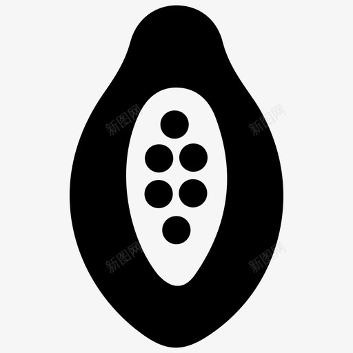 木瓜食物水果图标svg_新图网 https://ixintu.com 有机食品 木瓜 木瓜切片 水果 食品v1字形图标 食物