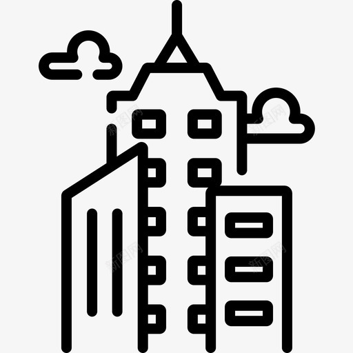 摩天大楼建筑22线性图标svg_新图网 https://ixintu.com 建筑22 摩天大楼 线性