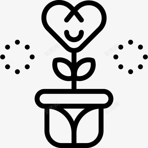 爱花花开情人节图标svg_新图网 https://ixintu.com 情人节 爱花 花开