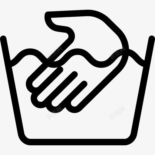 手洗纺织品护理线性图标svg_新图网 https://ixintu.com 手洗 纺织品护理 线性