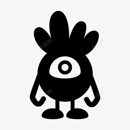 怪物卡通角色图标svg_新图网 https://ixintu.com 万圣节 卡通 可爱 怪物 怪物实体 角色