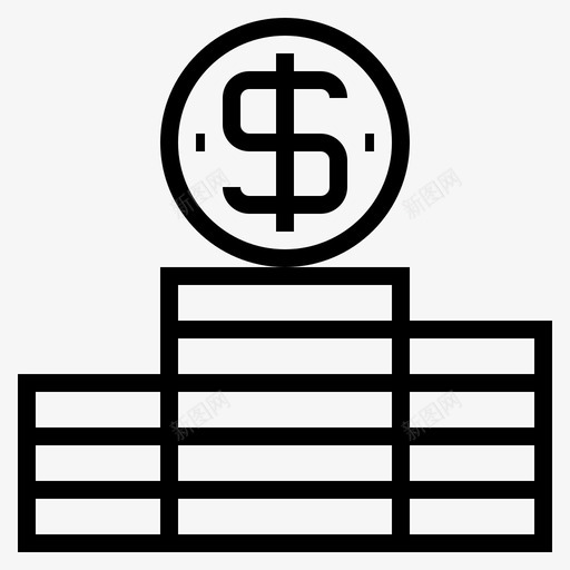 钱堆商业数字图标svg_新图网 https://ixintu.com 办公室 商业 数字 金融 钱堆