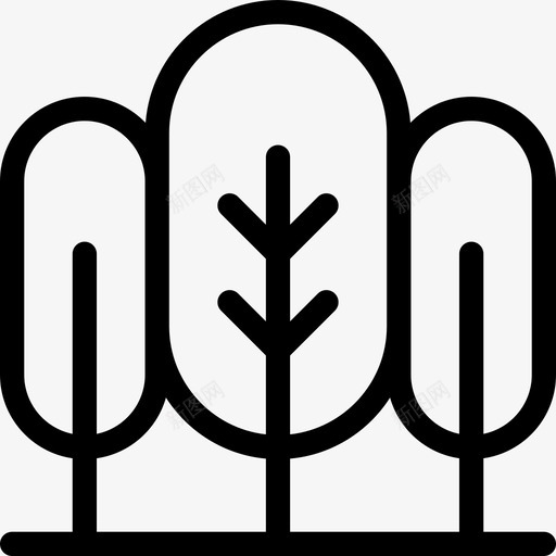 树木景观7线形图标svg_新图网 https://ixintu.com 景观7 树木 线形