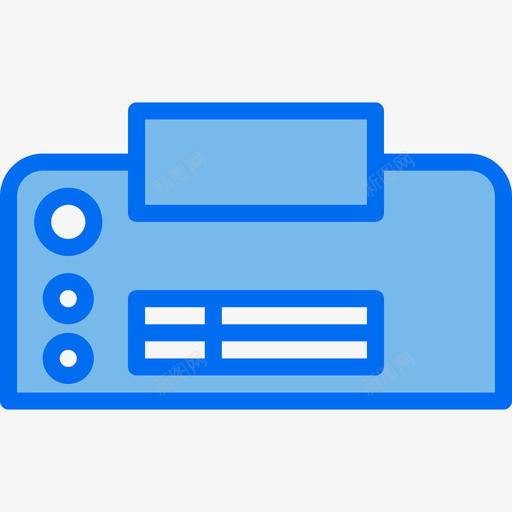 打印机办公用品4蓝色图标svg_新图网 https://ixintu.com 办公用品4 打印机 蓝色