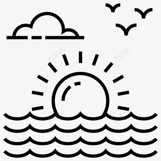 日出风景自然美景图标svg_新图网 https://ixintu.com 日出 日落 自然美景 自然风景线图标包 风景