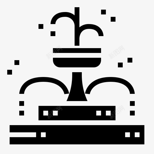 喷泉建筑物花园图标svg_新图网 https://ixintu.com 公园 喷泉 建筑物 火车站 花园
