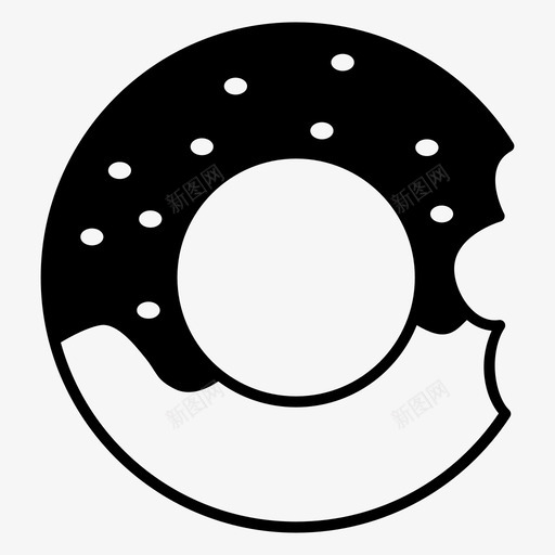 甜甜圈食物点心图标svg_新图网 https://ixintu.com 点心 甜甜圈 食物