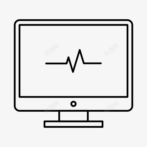脉搏率心电图心跳图标svg_新图网 https://ixintu.com 医疗 心电图 心跳 液晶显示 脉搏率