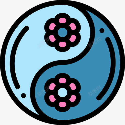 阴阳水疗桑拿图标svg_新图网 https://ixintu.com 桑拿 正色 水疗 阴阳