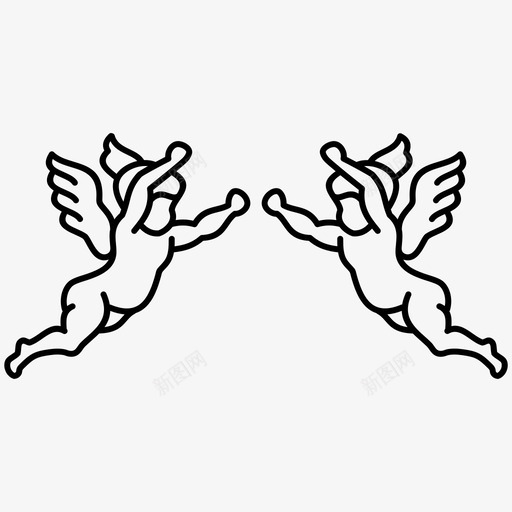 巴洛克装饰天使边界图标svg_新图网 https://ixintu.com 天使 巴洛克装饰 老式 边界 雕刻