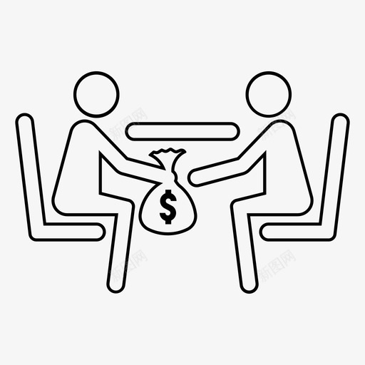贿赂商业腐败图标svg_新图网 https://ixintu.com 不诚实 商业 腐败 贿赂 钱在桌子底下