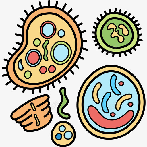 细菌回到学校58颜色图标svg_新图网 https://ixintu.com 回到学校58 细菌 颜色