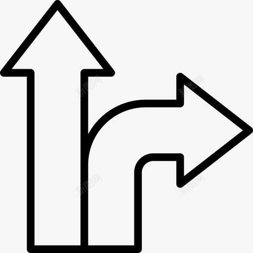 方向箭头指引图标svg_新图网 https://ixintu.com 交叉路口 分叉路 右 指引 方向 移动 箭头 通勤薄