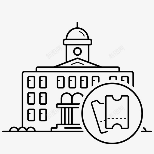 博物馆门票入场券通行证图标svg_新图网 https://ixintu.com 入场券 博物馆门票 过境 通行证