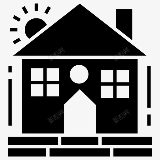 农舍谷仓小屋图标svg_新图网 https://ixintu.com 农舍 小屋 环境相关的字形图标 谷仓