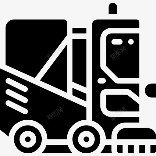 道路清扫车城市28填充图标svg_新图网 https://ixintu.com 城市28 填充 道路清扫车