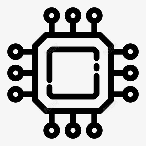 微芯片计算机处理器图标svg_新图网 https://ixintu.com 处理器 微芯片 技术 科学 计算机