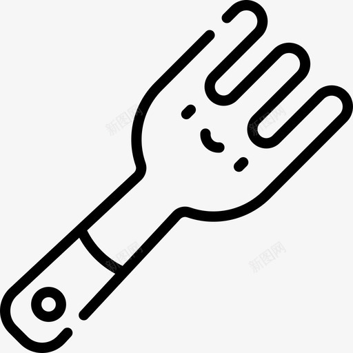 叉子厨房用具5线状图标svg_新图网 https://ixintu.com 厨房用具5 叉子 线状