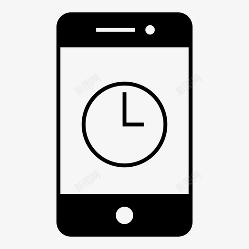 时间手机时钟图标svg_新图网 https://ixintu.com 手机 时钟 时间 智能手机 科技