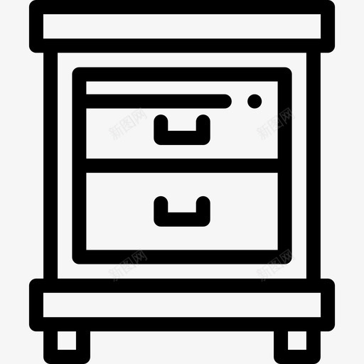 床头柜家庭和生活9线性图标svg_新图网 https://ixintu.com 家庭和生活9 床头柜 线性