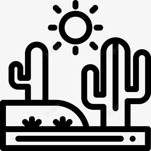 沙漠景观47线性图标svg_新图网 https://ixintu.com 景观47 沙漠 线性