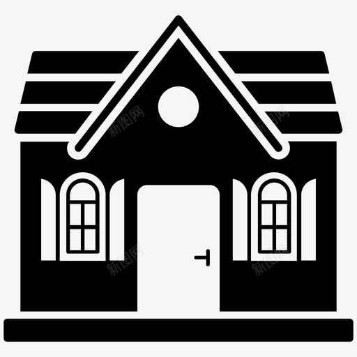 农舍建筑仓库图标svg_新图网 https://ixintu.com 仓库 储藏室 农舍 建筑 房屋字形图标包