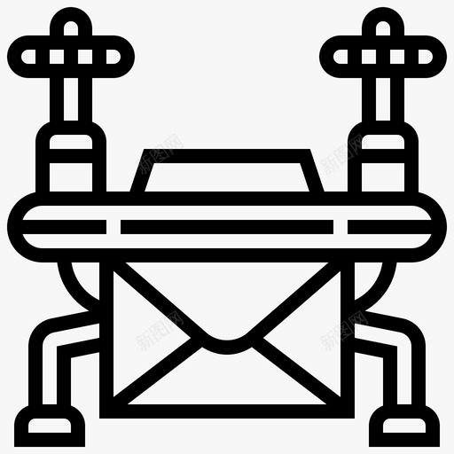 投递无人机信息邮件图标svg_新图网 https://ixintu.com 信息 发货 投递无人机 无人机元素线 邮件