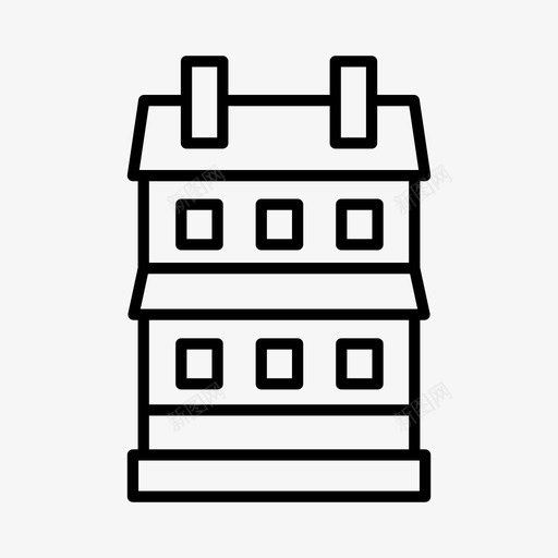城镇住宅建筑物住宅图标svg_新图网 https://ixintu.com 住宅 城镇住宅 建筑物