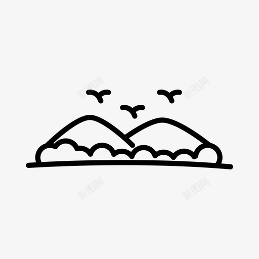 山田野风景图标svg_新图网 https://ixintu.com 全景 山 田野 自然 风景