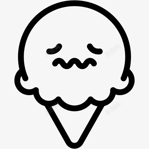 紧张表情情绪图标svg_新图网 https://ixintu.com 冰淇淋 冰淇淋卷3表情线 情绪 感觉 紧张 表情