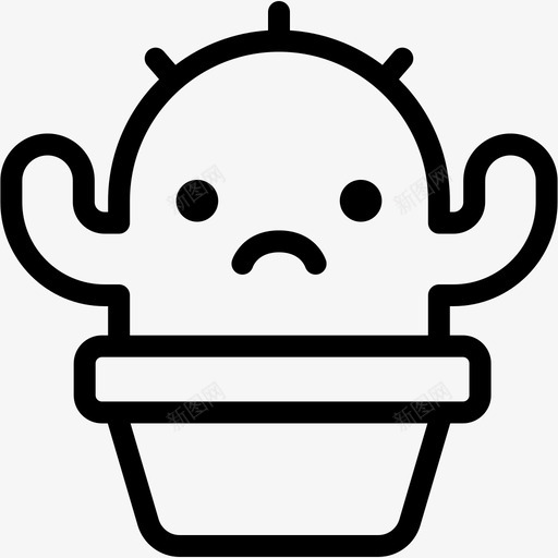 悲伤仙人掌表情图标svg_新图网 https://ixintu.com 仙人掌 仙人掌第一卷表情线 悲伤 情绪 感觉 表情