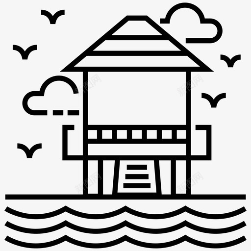 海滨海滩概念海滩别墅图标svg_新图网 https://ixintu.com 度假村 旅游线路矢量包 海滨 海滩别墅 海滩概念 热带海滩