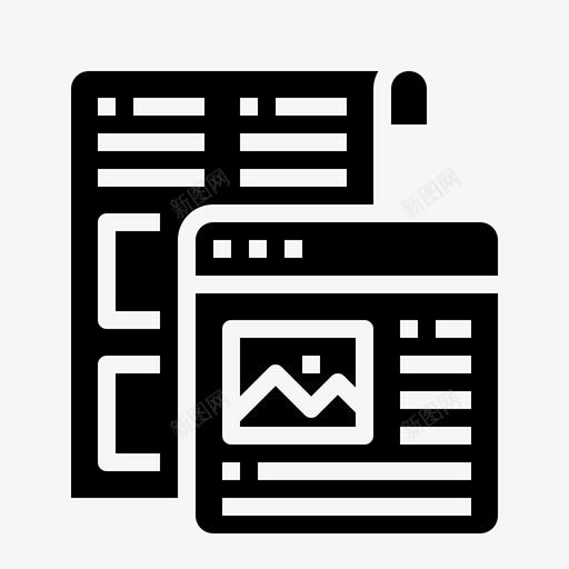 版面模板页面模板图标svg_新图网 https://ixintu.com 创意设计黑色 模板 版面模板 网页 页面