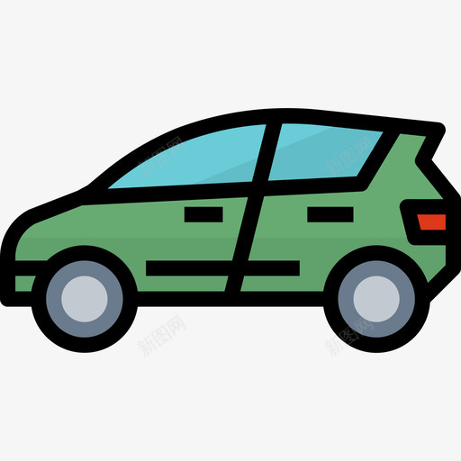 环保车交通92线性颜色图标svg_新图网 https://ixintu.com 交通92 环保车 线性颜色