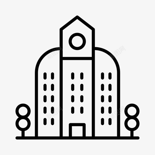 村庄建筑物城市图标svg_新图网 https://ixintu.com 城市 城镇 建筑物 村庄