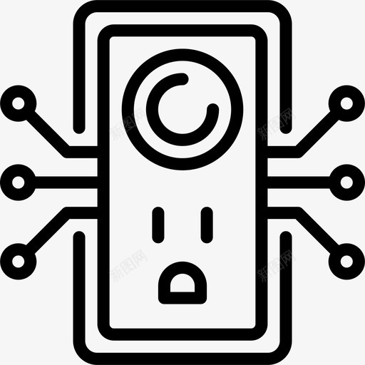 插头智能家居7线性图标svg_新图网 https://ixintu.com 插头 智能家居7 线性