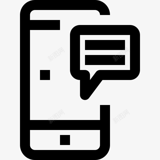 智能手机移动电话4线性图标svg_新图网 https://ixintu.com 智能手机 移动电话4 线性