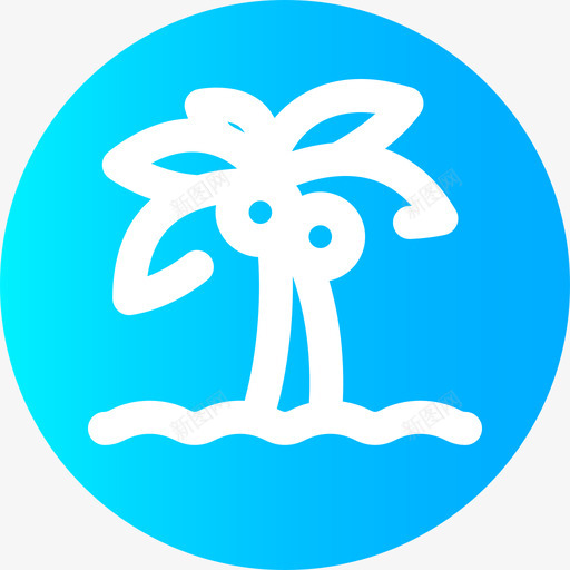 棕榈树天气144圆形图标svg_新图网 https://ixintu.com 圆形 天气144 棕榈树