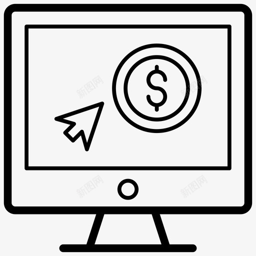 按点击付费金融网站在线业务图标svg_新图网 https://ixintu.com 在线业务 在线任务 在线工作 按点击付费 搜索引擎优化和网页线图标 金融网站